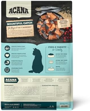 ACANA Dry Cat Food Bountiful Catch Salmon Catfish and Herring 4lb Bag