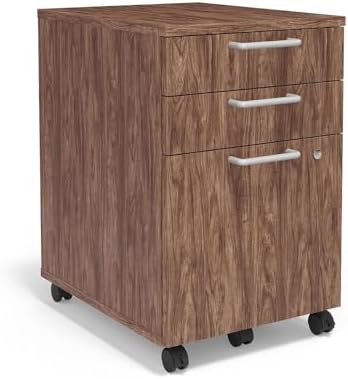 Union & Scale Staples Essentials 3-Drawer Vertical File Cabinet, Letter & Legal Size Documents, Lockable & Mobile, 21.3" D x 15.6" W x 24.3" H, Natural