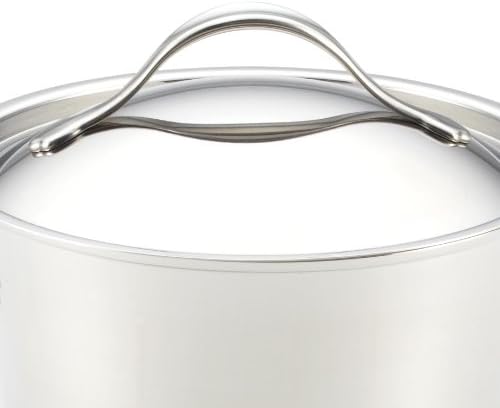 Anolon Nouvelle Stainless Steel Cookware Pots and Pans Set, 10 Piece | Stainless Steel Cookware Set with Lids, Oven Safe to 500°F, Durable Everyday Cooking, Dishwasher Safe