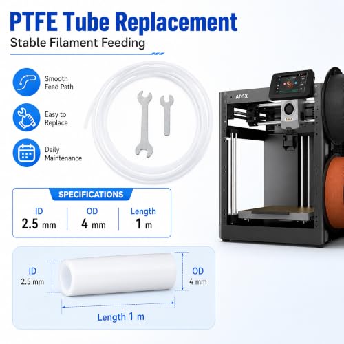 3D Printer Tool Kit for Flashforge AD5X, Nozzle Cleaning Accessories | Includes silicone socks, nozzle brushes, PTFE tube, clog poke, Allen keys