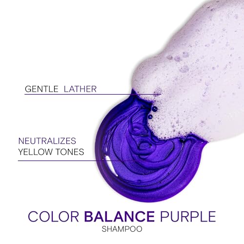 Joico Color Balance Purple Shampoo | For Cool Blonde or Gray Hair | Eliminate Brassy Yellow Tones | Boost Color Vibrancy & Shine | UV Protection
