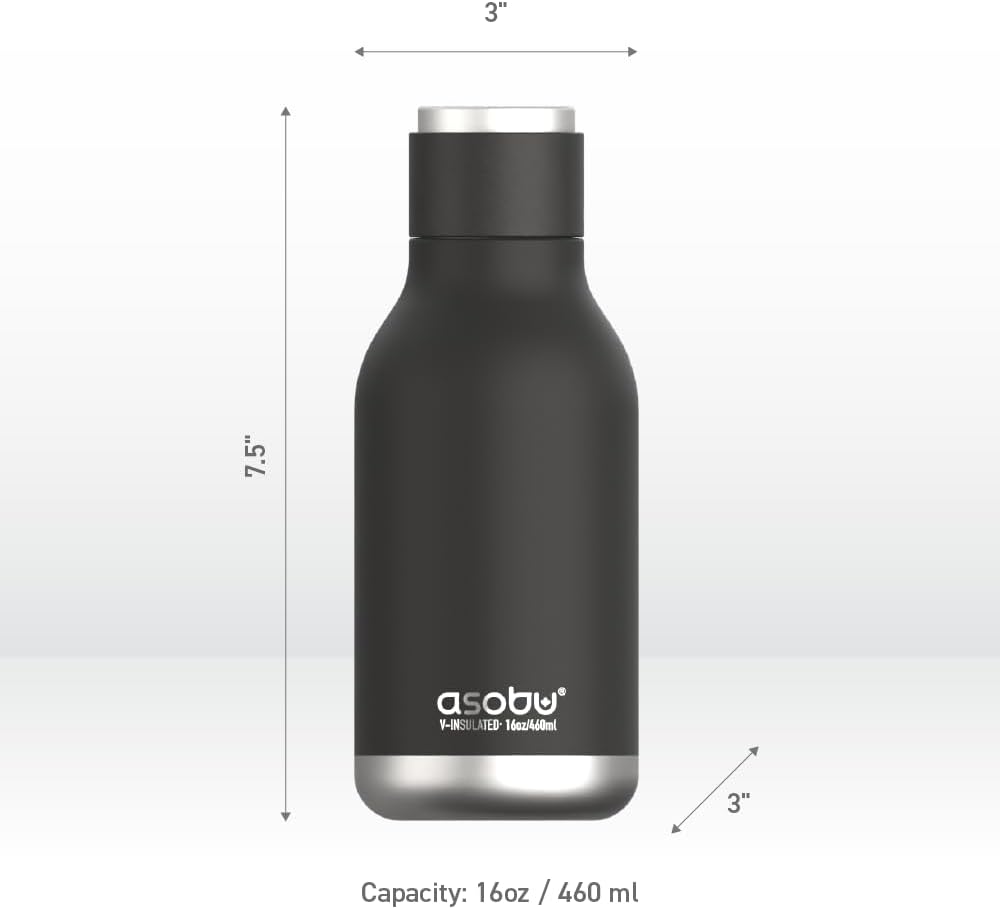 Urban Insulated and Double Walled Stainless Steel Bottle 16 Ounce by Asobu (Pastel Blue)