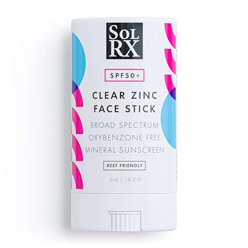 SolRX MINERAL SPF 50 Zinc Oxide Sunscreen Stick, Clear Non-Greasy Face | Solrx Sunscreen Is Designed For Healthy Outdoor Activities Like Running, Swimming, Cycling, Triathlon, Diving, And Surfing