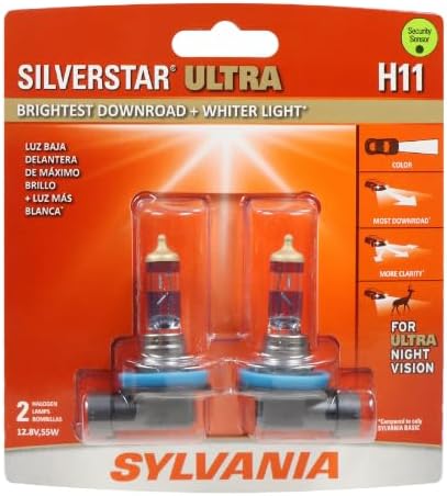 SYLVANIA - H11 SilverStar Ultra - High Performance Halogen Headlight Bulb, High Beam, Low Beam and Fog Replacement Bulb