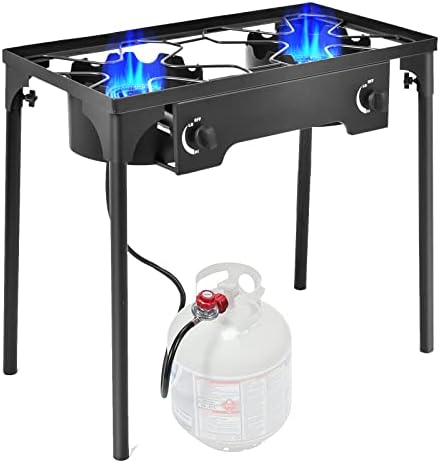 Goplus Outdoor Camping Stove, Dual Burner Propane Gas Cooker