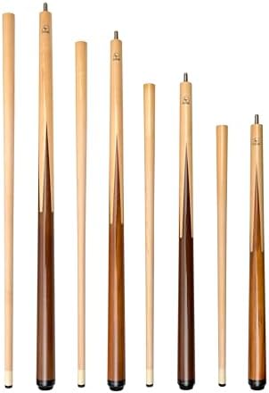ASKA Short Pool Cue Set of 4, Sneaky Pete Bar Cues, Malaswood Spliced Maple, Hard Rock Maple Shaft, 13mm Tip, 36 42 48 52 Inch Mixed Length