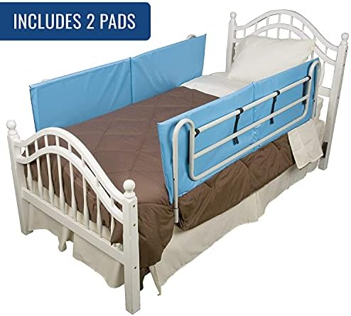 DMI Bed Rail Cover, Bed Rail Padding and Bed Bumper Pad for Elderly, Disabled or Handicapped, Rails Not included, Padded Cover Only, Blue