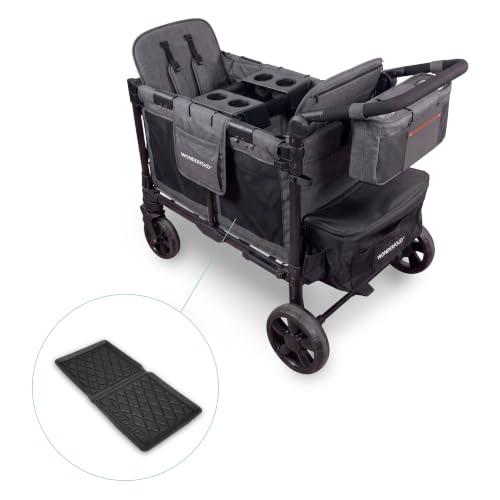 WonderFold W2 Stroller Wagon, Steel Frame, 2 Seater, Black