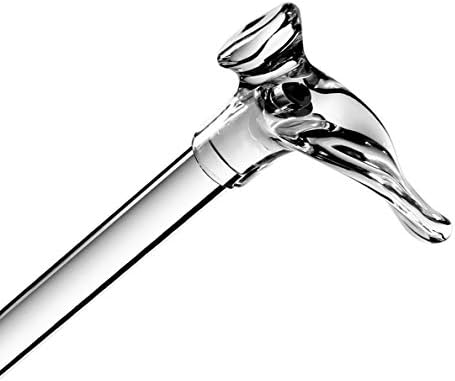 Elegant Lucite Clear Cane with Palm Contour Grip Handle for the the Right Hand - 250lbs Limit - Deluxe Comfort Walking Stick for Seniors, Adults