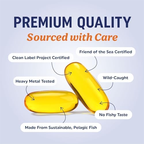 Triple Strength Omega 3 Fish Oil 3600 mg, EPA & DHA, Over 2100mg Omega-3
