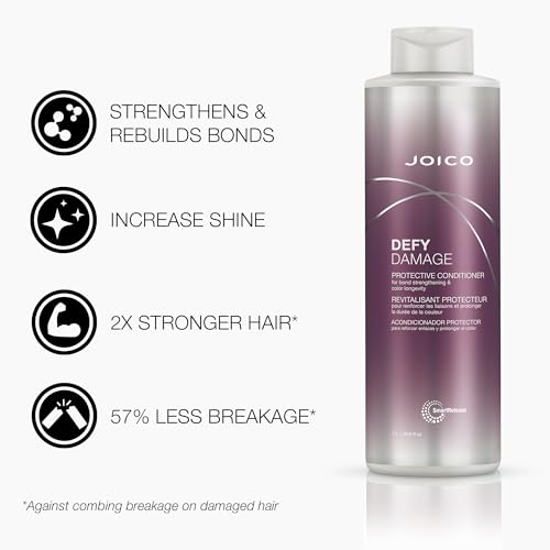 Joico Defy Damage Protective Shampoo & Conditioner Set | For Color-Treated Hair | Strengthen Bonds & Preserve Hair Color | With Moringa Seed Oil &