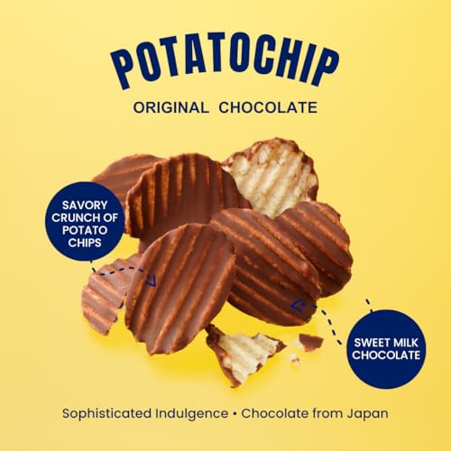 ROYCE' Potatochip Chocolate "Original" - |Chocolate Coated Crispy Potato Chips | Gourmet Snack for Gifting & Indulging | Japanese Potato Chip Chocolate from Hokkaido (7 Servings per Container)