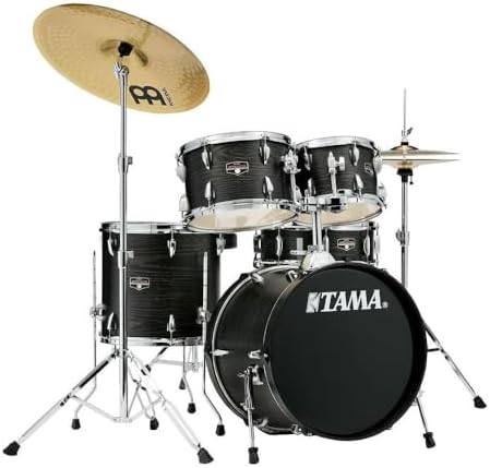Tama Imperialstar 5-Piece Drum Kit with Meinl HCS Cymbals (Black Oak Wrap)