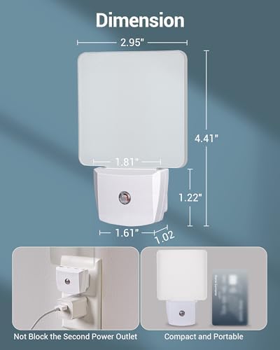 DEWENWILS Night Lights Plug into Wall, Plug in LED Night Lights 4 Pack | Dusk to Dawn Sensor, Cool White, Frosted Acrylic Shade for Bathroom