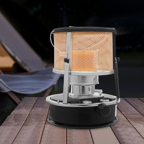 2 in 1 Portable Kerosene Heater, 9000 BTU Kerosene Stove Non-Electric Indoor Outdoor Heater Emergency Oil Heaters for Camping Cooking Emergency Preparedness (Black, 1pc)