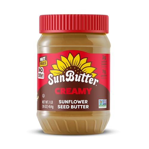 SunButter Original Sunflower Seed Butter, 16 oz Nut-Free Spread with 7g Plant-Based Protein, Roasted Rich & Savory Flavor, Smooth Texture | Vegan, Kosher & Non-GMO