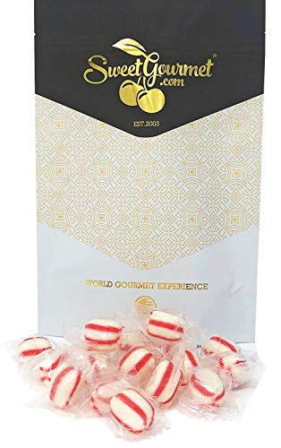 SweetGourmet Peppermint Soft Mint Puffs Clear Wrapped Bulk Candy | 1 Pound