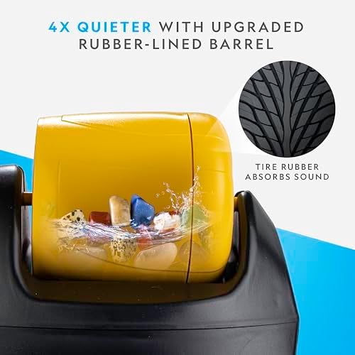National Geographic Starter Rock Tumbler Kit for Kids and Adults | Leak-Proof Rubber Barrel, 1/2 Lb. Rough Gemstones, 4-Stage Polishing Grit