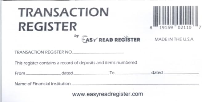 Checkbook Register, Made in The USA, Check Registers for Personal, Blank Ledger Transaction Registers for Personal or Business Bank, Check Register Book (23-24-25 Calendars, 10)