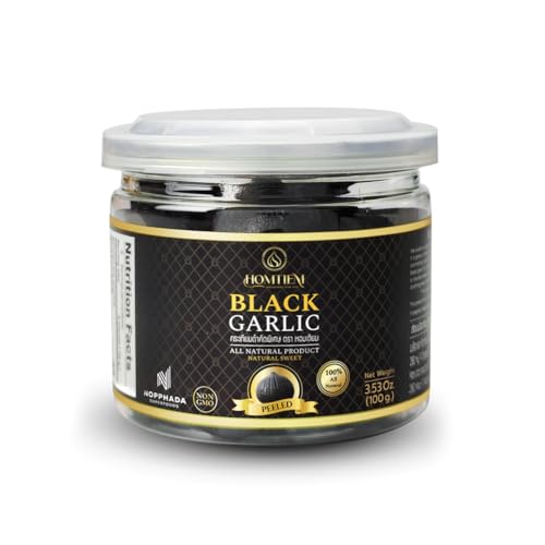 Homtiem Black Garlic Puree 150g. (Made from Solo Black Garlic 100%), Whole Black Garlic Fermented for 90 Days, Non-GMOs, High in Antioxidants