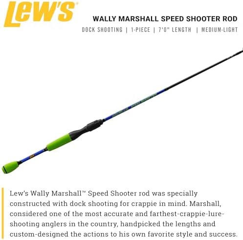 Lew's Wally Marshall Speed Shooter Fishing Rod, 1-Piece IM8 Graphite Blank, Stainless Steel Guides, Split-Grip EVA Handle