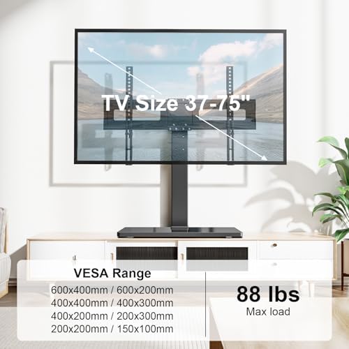 MOUNT PRO Universal Swivel TV Stand Base, Table Top TV Stand for 37 to 65, 70, 75 Inch LCD LED TVs