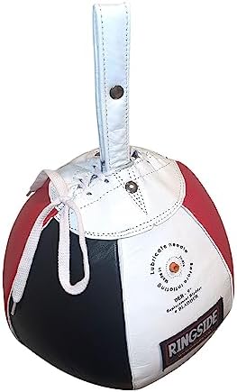 Ringside Leather Boxing Double End Bag - Speed & Reflex Punching Target with Bungee Cables for MMA, Muay Thai, and Striking Accuracy