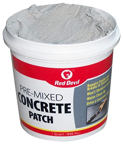 Red Devil 0645 Concrete Repair Patch, Cement Crack Filler, 5.5 Oz Squeeze Tube, Pre-Mixed, Pack of 1, Gray, Made in USA