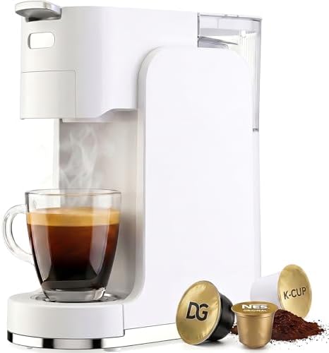 Single-Serve Coffee Maker, 4 in 1 Hot and Iced Coffee Machine, 20-Bar Espresso Coffee Maker for Ground Coffee, K-Cup Pod, NES Original and DG Pod