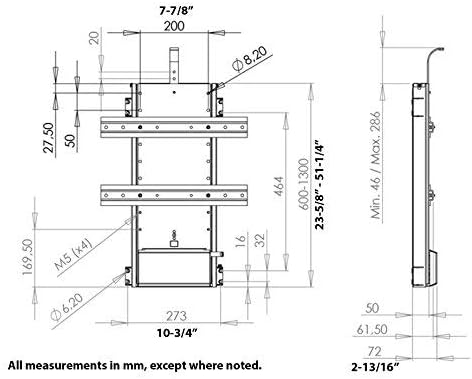 Whisper Ride 700 Motorized TV Lift for TVs up to 50”, 5-Year Warranty, Danish Engineered for a Thinner Profile, Increased Stability & Safety