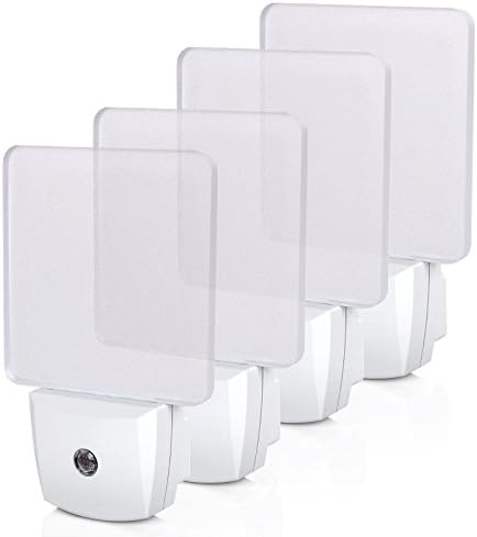 DEWENWILS Night Lights Plug into Wall, Plug in LED Night Lights 4 Pack | Dusk to Dawn Sensor, Cool White, Frosted Acrylic Shade for Bathroom