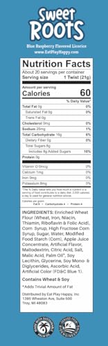 Sweet Roots Black Licorice Twists – 1 Bag (16 oz) – Jumbo Size Candy Sticks | Vegan, Fat Free, Kosher | Soft Gourmet Licorice Candy with Classic Black Licorice Flavor