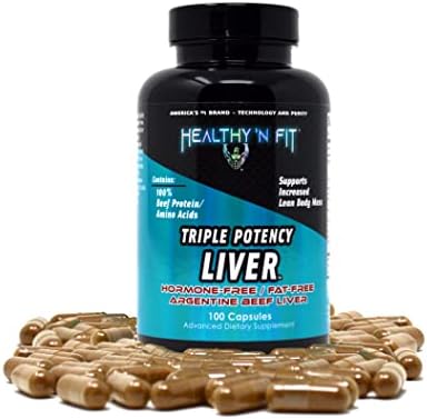 Healthy 'N Fit Triple Potency Liver (500 Capsule Mega-Value) - Pure Argentine Desiccated Beef Liver. Grass Fed, Hormone Free, Pasture Raised