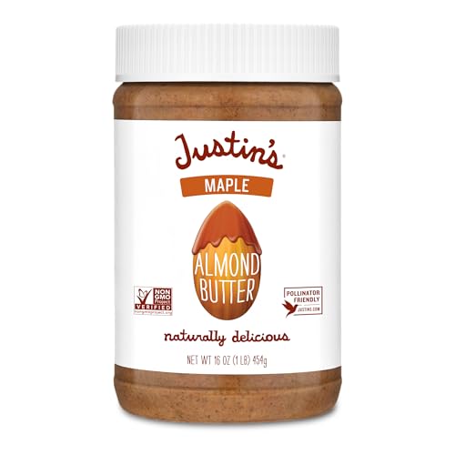 Justin's Classic Almond Butter, Only Two Ingredients, No Stir, Gluten-free, Non-GMO, Keto-friendly, Responsibly Sourced, 16 Ounce Jar, Pack of 1