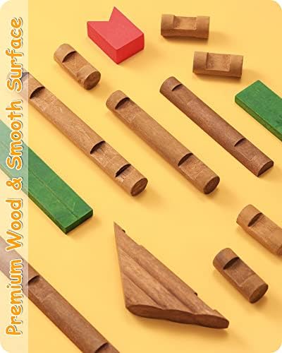 SainSmart Jr. 450 PCS Wooden Log Cabin Set Building House Toy for Toddlers, Classic STEM Construction Kit with Colorful Wood Logs Blocks for 3+ Years Old