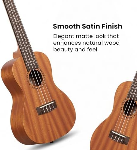 Kala KA-15C Satin Mahogany Concert Ukulele Bundle with Gig Bag, Tuner, Strap, Strings, Austin Bazaar Instructional DVD, and Polishing Cloth