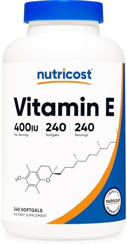 Nutricost Vitamin E 400 IU, 240 Softgel Capsules - Gluten Free, Non-GMO
