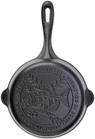 Victoria 10-Inch Cast Iron Skillet, Pre-Seasoned Cast-Iron Frying Pan with Long Handle, Made in Colombia | Pan with Long Handle, Made in Colombia