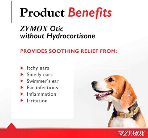 PKB Animal Health Zymox Otic Enzymatic Solution for Dogs and Cats to Soothe Ear Infections Without Hydrocortisone for Itch Relief, 4oz
