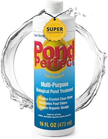 PondPerfect Pond Bacteria - Natural Treatment for Ponds - Safe for Fish | Liquid Formula for Pond Maintenance – Pond Cleaner for outdoor Ponds - Safe for Fish - 32 oz (946 ml) for up to 25000 gal