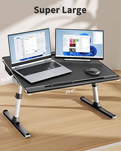 Laptop Lap Desk for Bed, SAIJI X-Large Adjustable Laptop Table