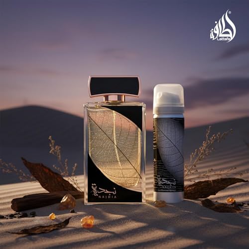 Lattafa Perfumes Najdia in Gold for Unisex Eau de Parfum Spray, 3.4 Ounce