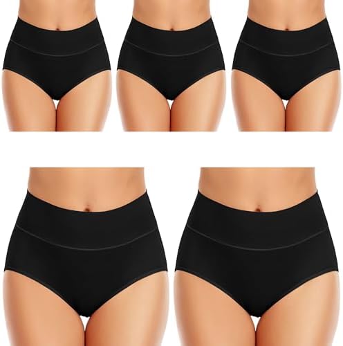 Womens Tummy Control Underwear Cotton High Waisted Full Briefs