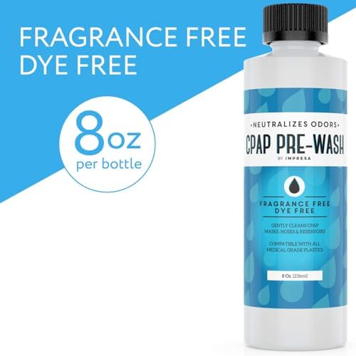 IMPRESA CPAP Pre-Wash Cleaning Solution - 8 Fl Oz, Made in USA - Odor Neutralizing Unscented Soap - Deep Pre-Wash Cleaning - Compatible with CPAP & BiPAP Machines