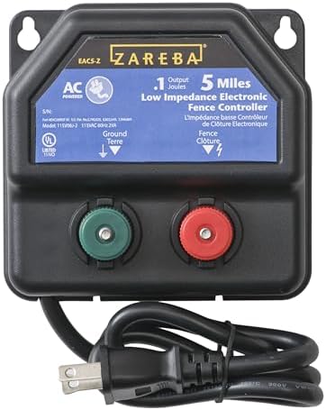 Zareba EA5M-Z 5-Mile AC-Powered Electric Fence Charger,Black