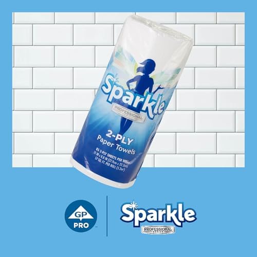 Sparkle Professional Series by Georgia-Pacific PRO 2-Ply Perforated Kitchen Paper Towel Rolls, Individually Wrapped, White, 11” x 8.8” (LxW), 70 Sheets/Roll, 30 Rolls/Case, 2717201