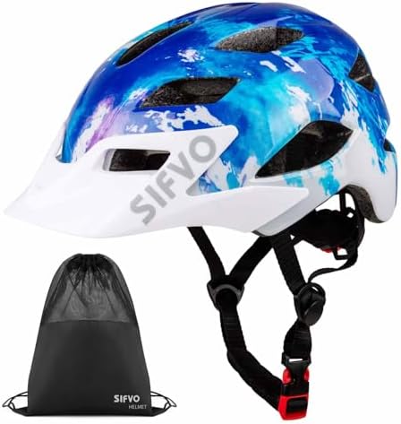 Kids Helmet, SIFVO Kids Bike Helmet Boys and Girls Bike Helmet with Cool Visor Helmet for Kids 5-14