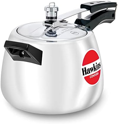 Hawkins 3.5 Litre Contura Pressure Cooker, Handi Inner Lid Cooker, Silver (HC35)