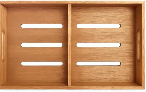 F.e.s.s. Fess Storage versatility Cedar Tray with Adjustable Divider