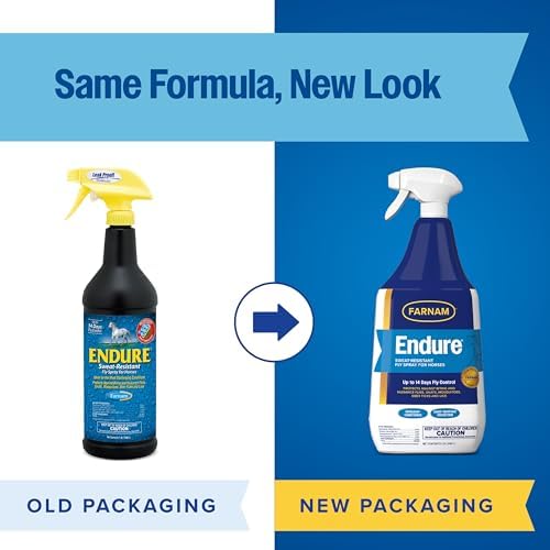 Farnam Endure Fly Spray for Horses, Sweat-Resistant, 128 oz, Gallon Refill
